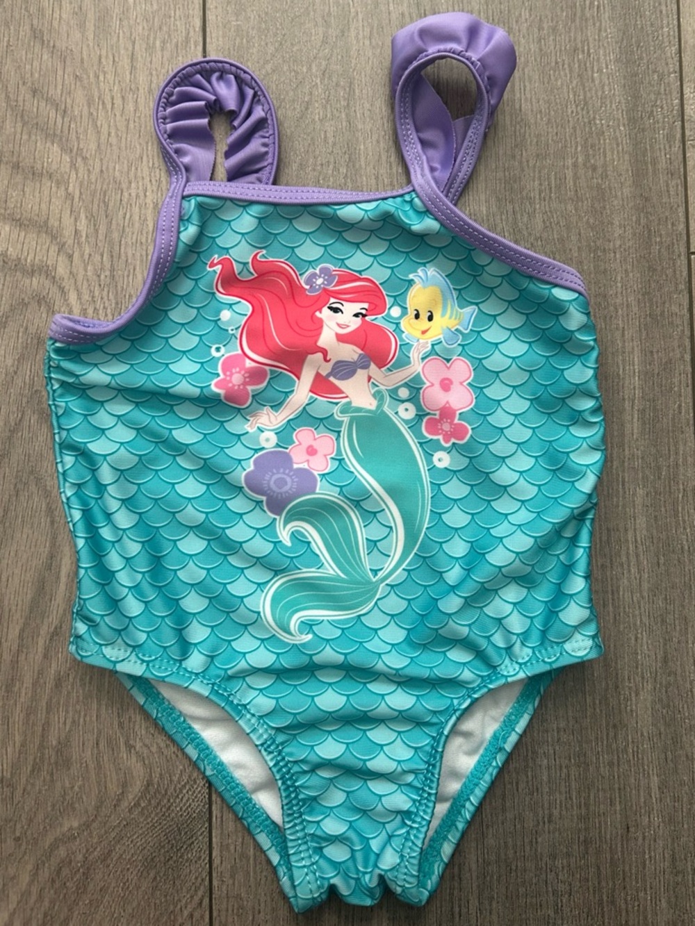Baby Disney One-Piece Ariel Swimsuit Teal & Purple -Sz: 6-9 months